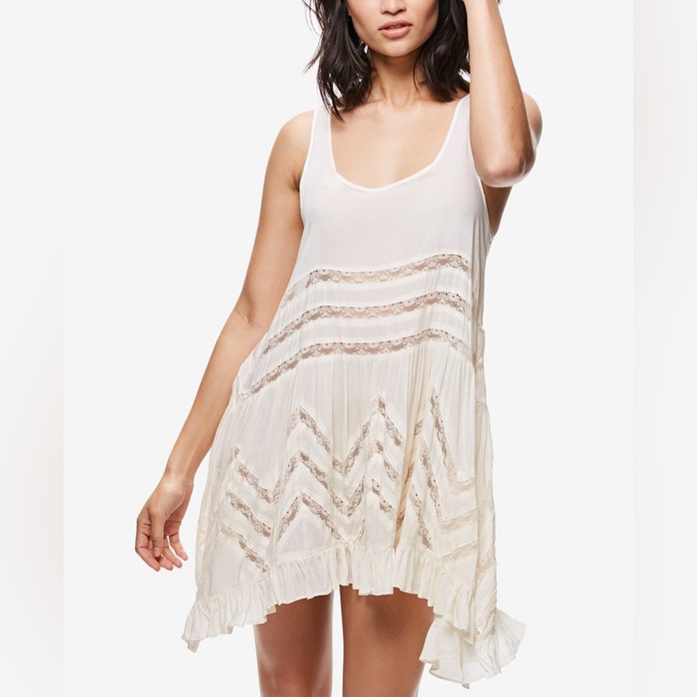 Free People Voile and Lace Trapeze Slip
